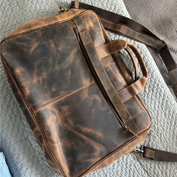 The Skyler Light Brown Leather 18” Briefcase